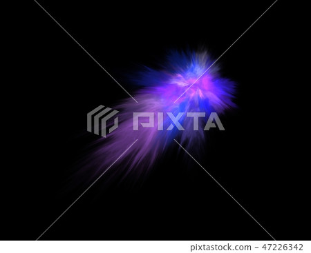 blue combustion on black background, fractal illustration 47226342