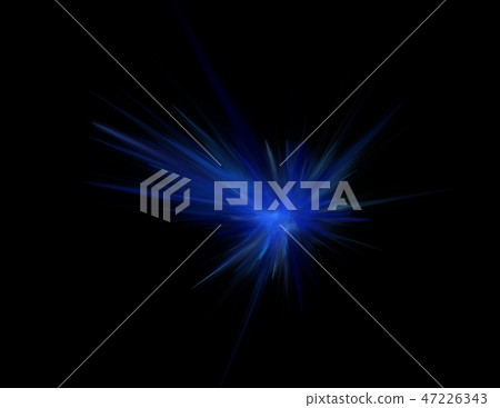 blue combustion on black background, fractal illustration 47226343