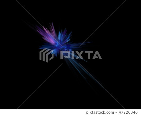 blue combustion on black background, fractal illustration 47226346