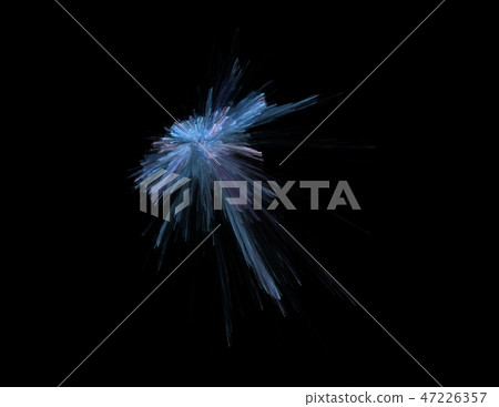 blue combustion on black background, fractal illustration 47226357
