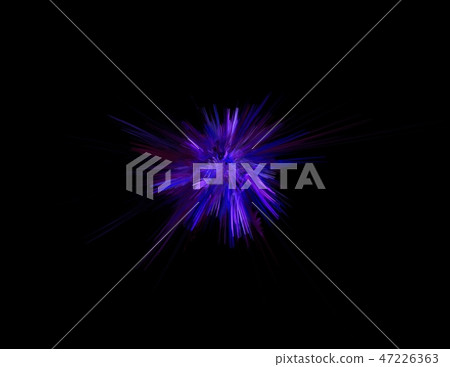 blue combustion on black background, fractal illustration blue combustion on black background, fractal illustration 47226363