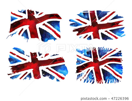 Collection of old grunge flags for United Kingdom. 47226396