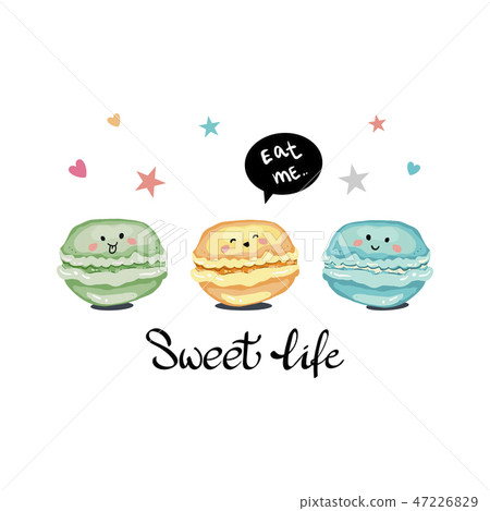 typography slogan print with cute macaroon. typography slogan print with cute macaroon. 47226829