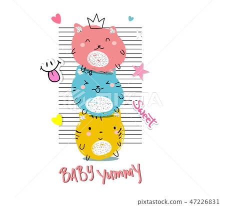 Cute cats typography slogan print. Cute cats typography slogan print. 47226831