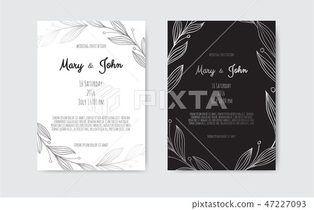 Silver Vector invitation with floral elements. Great for invitation design background , banners 47227093