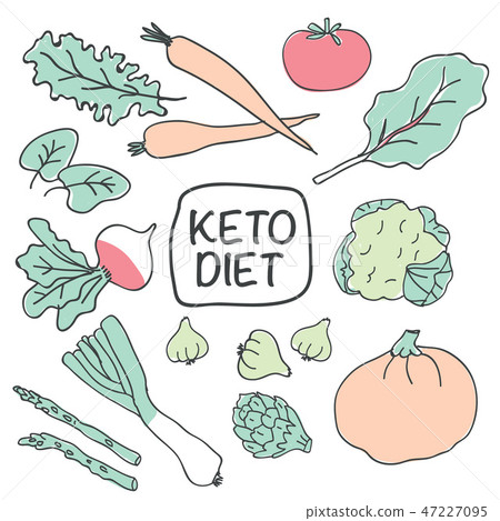 Healthy keto food vector illustration on white 47227095