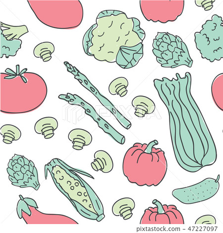 Healthy keto food vector seamless pattern 47227097