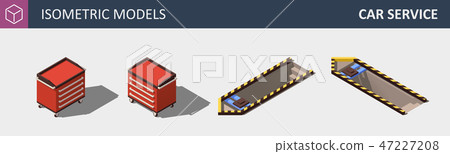 Car Service Equipment Set. Vector Isometric Illustration. Car Service Equipment Set. Vector Isometric Illustration. 47227208