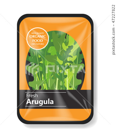 Download Arugula Salad Leaves With Plastic Tray Stock Illustration 47227822 Pixta PSD Mockup Templates