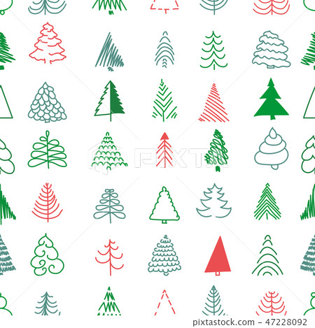 Christmas seamless pattern with simple trees. - Stock Illustration ...