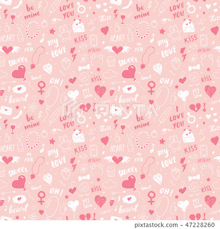 Love and Valentine Day seamless pattern vector - Stock Illustration ...