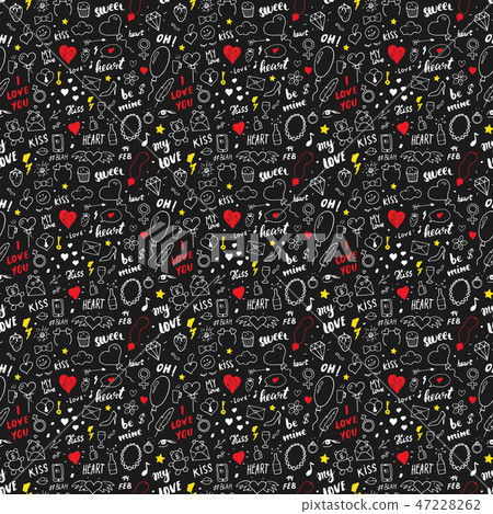 Love and Valentine Day seamless pattern vector - Stock Illustration ...