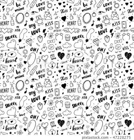 Love and Valentine Day seamless pattern vector Love and Valentine Day seamless pattern vector 47228275