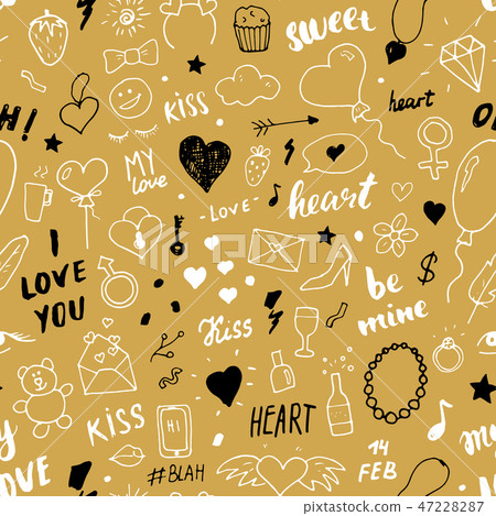 Love and Valentine Day seamless pattern vector - Stock Illustration ...