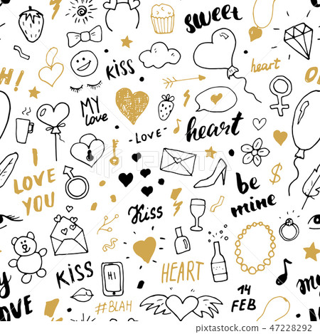 Love and Valentine Day seamless pattern vector - Stock Illustration ...