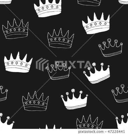 Crown Seamless Pattern, royal background, Vector - Stock Illustration ...