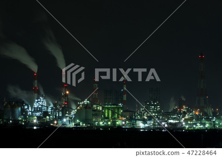 Factory night view, Mizushima, Okayama Prefecture 47228464