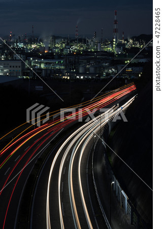 Factory night view, Mizushima, Okayama Prefecture 47228465