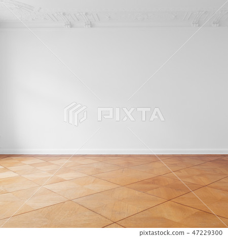 empty room with historic parquet floor 47229300