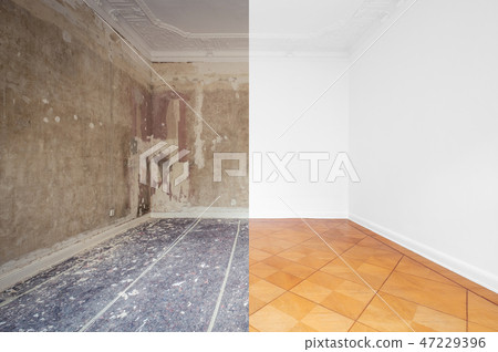 flat renovation, empty room after refurbishment  47229396