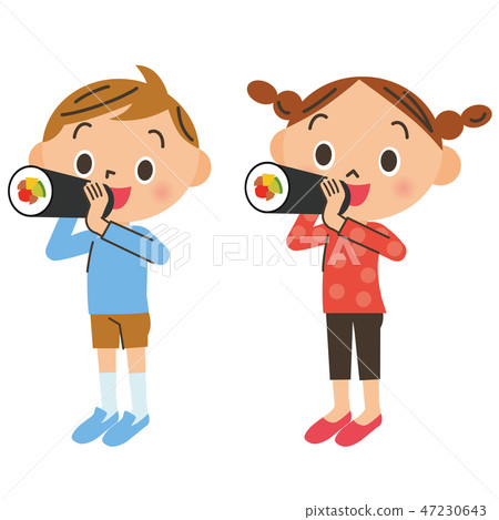 A child eating Ehomaki 47230643