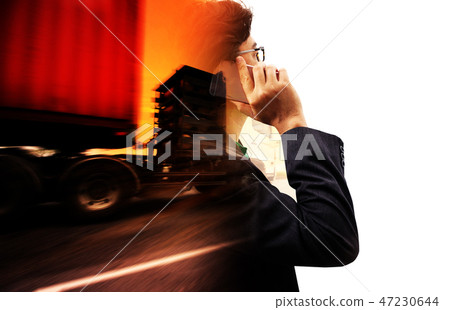 truck running on the road 47230644