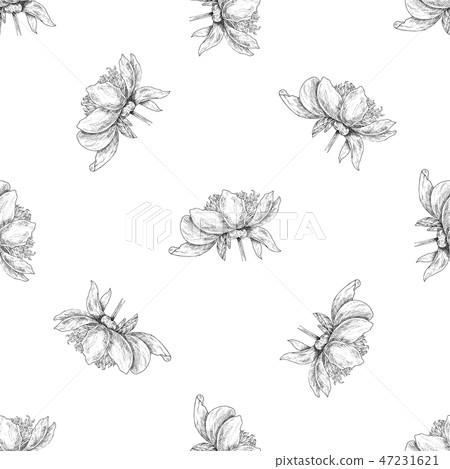 Seamless pattern. Plant in blossom Seamless pattern. Plant in blossom 47231621
