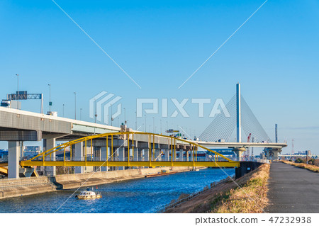 Ayase River and Metropolitan Expressway Katsushika Harp Bridge Ayase River and Metropolitan Expressway Katsushika Harp Bridge 47232938
