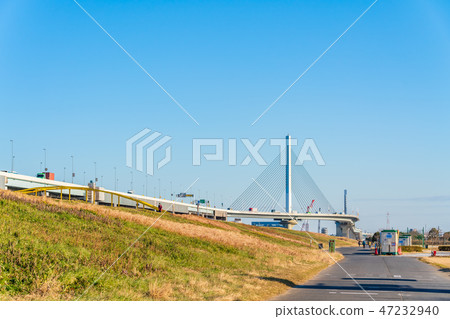 Ayase River and Metropolitan Expressway Katsushika Harp Bridge Ayase River and Metropolitan Expressway Katsushika Harp Bridge 47232940
