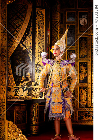 Art culture Thailand Dancing in masked khon Art culture Thailand Dancing in masked khon 47233594