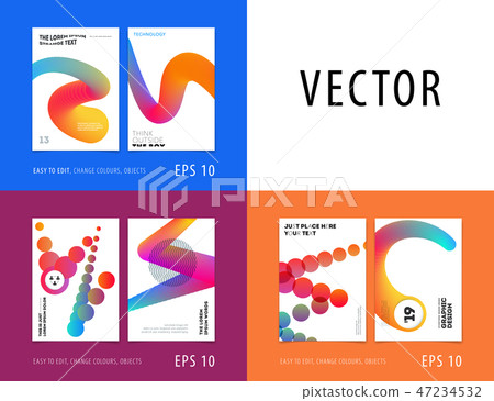 Design of brochure soft template cover. Colourful modern abstract set, annual report with shapes for Design of brochure soft template cover. Colourful modern abstract set, annual report with shapes for 47234532