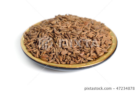 Caraway or Carum carvi seed isolated 47234878