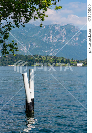 Lake Como shore from ship view Lake Como shore from ship view 47235069