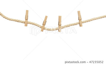 Beige cotton rope and four pins Beige cotton rope and four pins 47235852