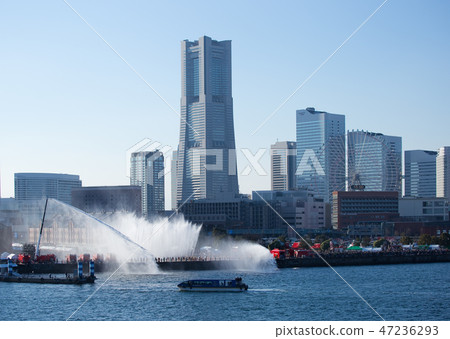 Firefighting first ceremony simultaneous water discharge 47236293
