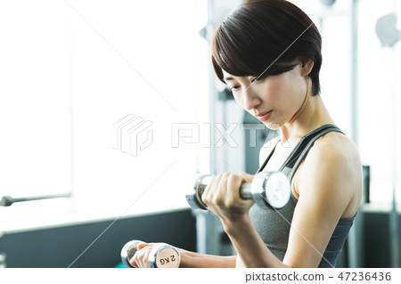 Fitness Sports Gym Training Middle Female Exercise Fitness Sports Gym Training Middle Female Exercise 47236436