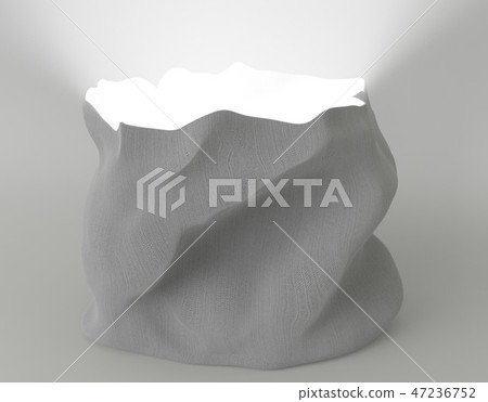 gray empty raw fabric open bag with light inside 3d illustration gray empty raw fabric open bag with light inside 3d illustration 47236752