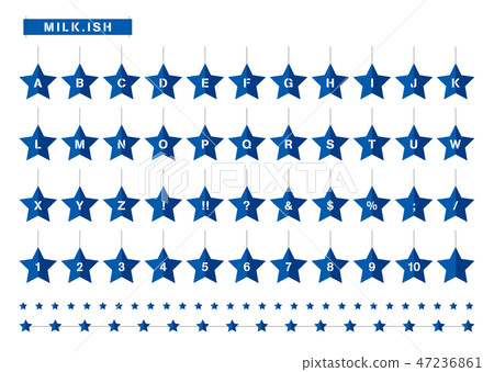 MILKFED. Alphabets and Numbers of Starry Stars Navy 47236861