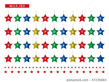 MILKFED. Alphabets and Numbers of Starry Stars Multicolor 47236864