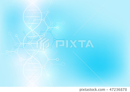 DNA strand and molecular structure. Genetic engineering or laboratory research. Background texture 47236878