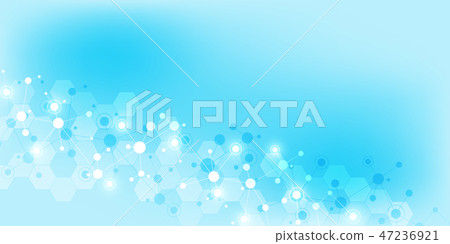 Abstract geometric texture with molecular structures and neural network. Molecules DNA and genetic Abstract geometric texture with molecular structures and neural network. Molecules DNA and genetic 47236921