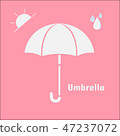 Umbrella icon isolated on pink background 47237072