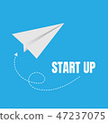 Start up and launch with paper plane vector icons 47237075