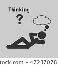 Symbol of people lying thinking. 47237076