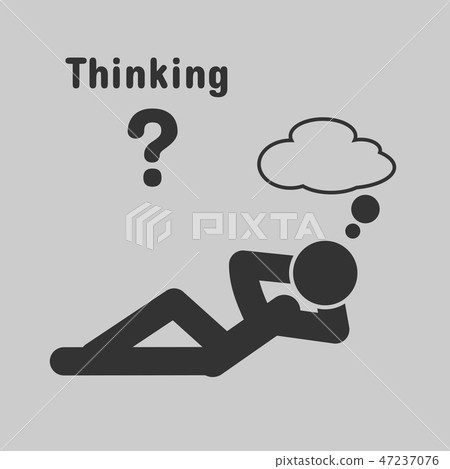 Symbol of people lying thinking. 47237076