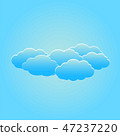 Set of fluffy white clouds on the light blue sky 47237220