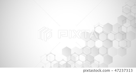 Geometric background texture with molecular structures and chemical engineering. Abstract background 47237313