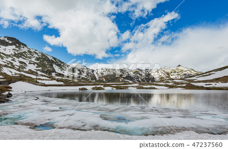 Spring Alps mountain lake 47237560