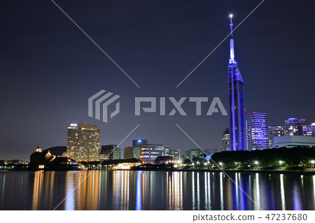 Fukuoka City Fukuoka Tower Night view Fukuoka City Fukuoka Tower Night view 47237680