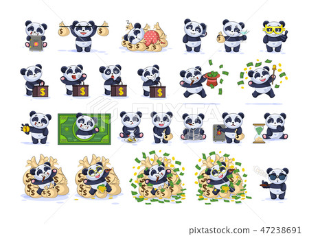 Set kit collection Emoji character cartoon panda Set kit collection Emoji character cartoon panda 47238691